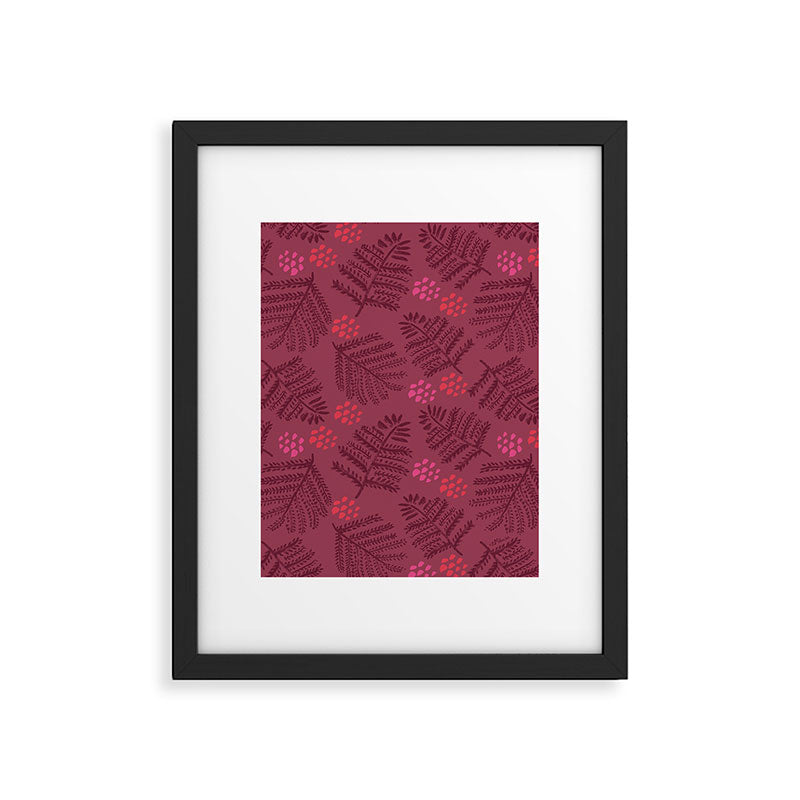 Winter & Woodsy Pine Trees in Ruby Red Framed Art Print Gallery Image 5