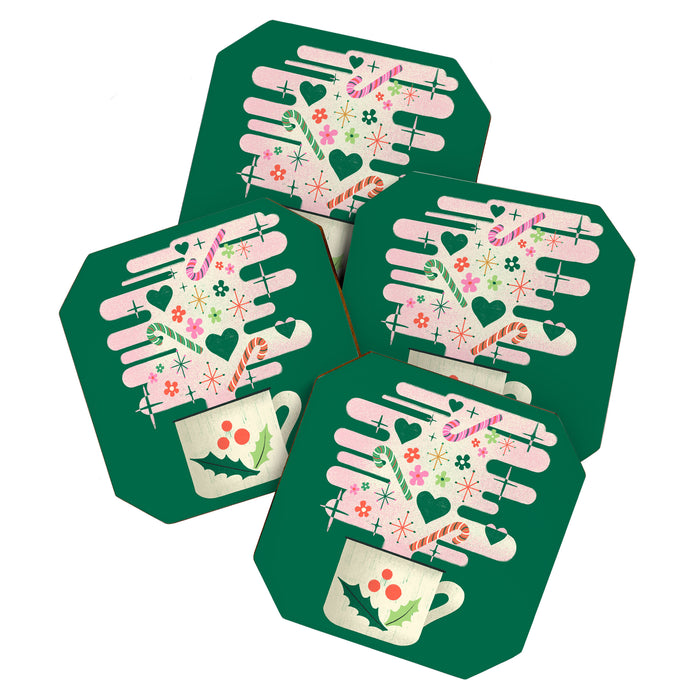 A Cup of Cheer - Warm Wishes Festive Holiday Mug Coaster Gallery Image 1