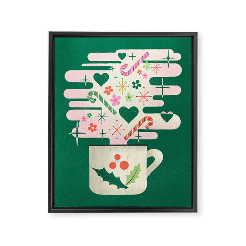 A Cup of Cheer - Warm Wishes Festive Holiday Mug Framed Canvas Print Gallery Image 6
