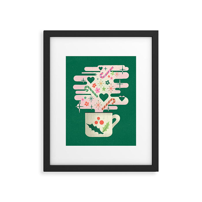 A Cup of Cheer - Warm Wishes Festive Holiday Mug Framed Art Print Gallery Image 1