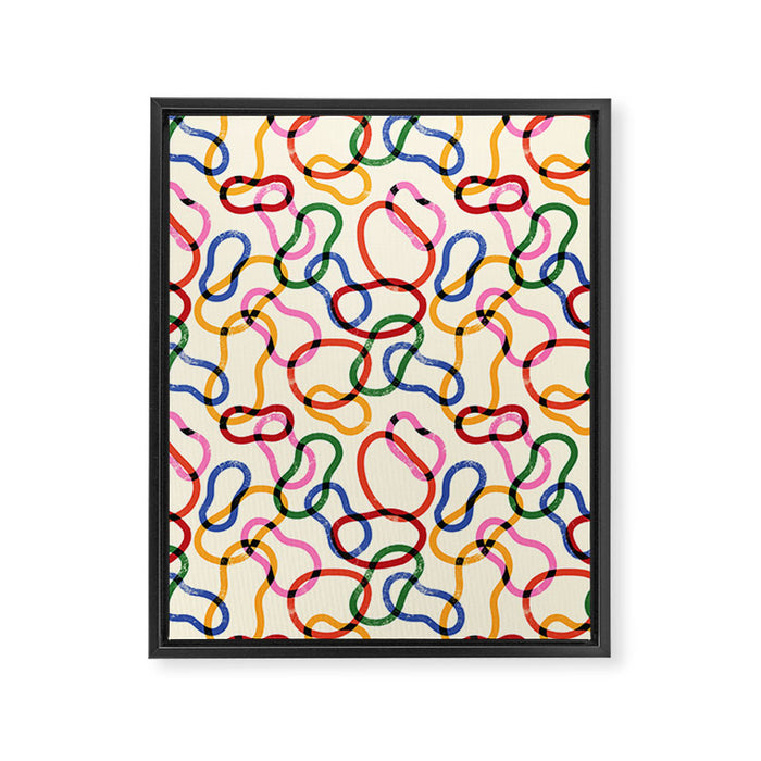 Abstract Loop Color Play Framed Canvas Print Gallery Image 1