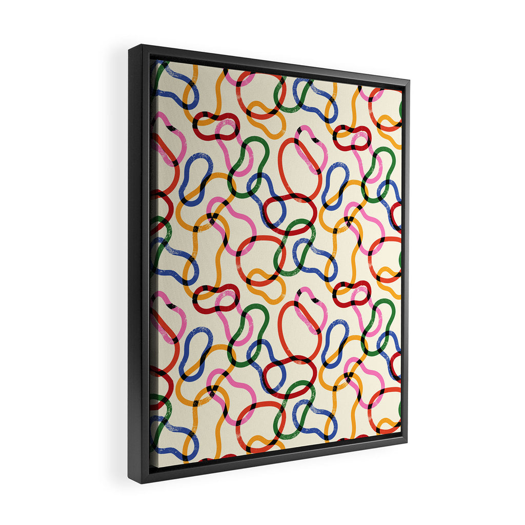 Abstract Loop Color Play Framed Canvas Print Gallery Image 2