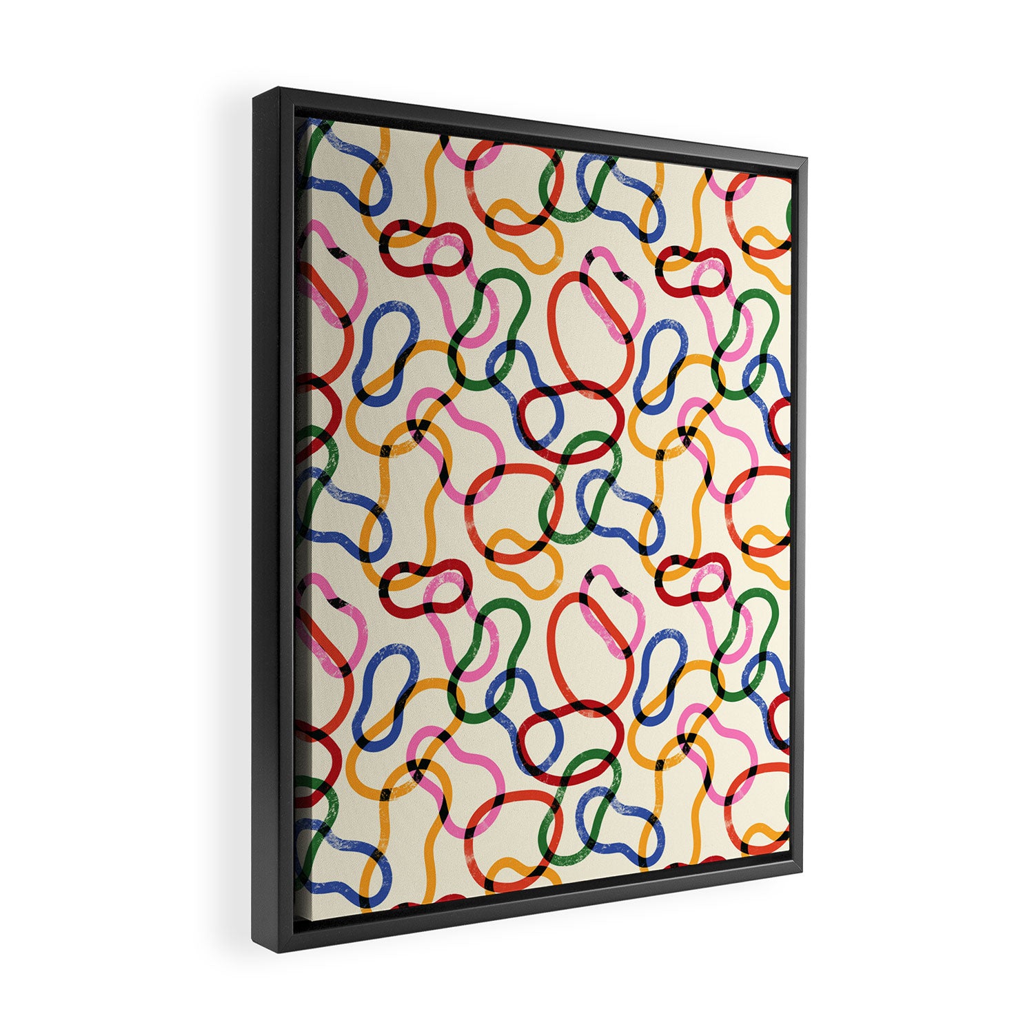 Abstract Loop Color Play Framed Canvas Print Gallery Image 2
