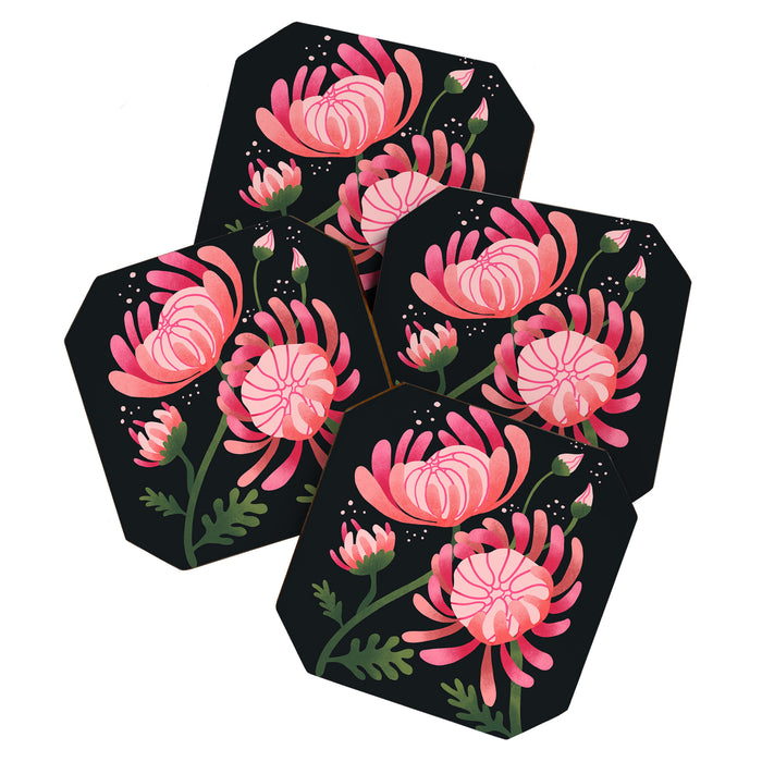 Abstract Mum Flowers // Protea // Peonies Coaster Gallery Image 1