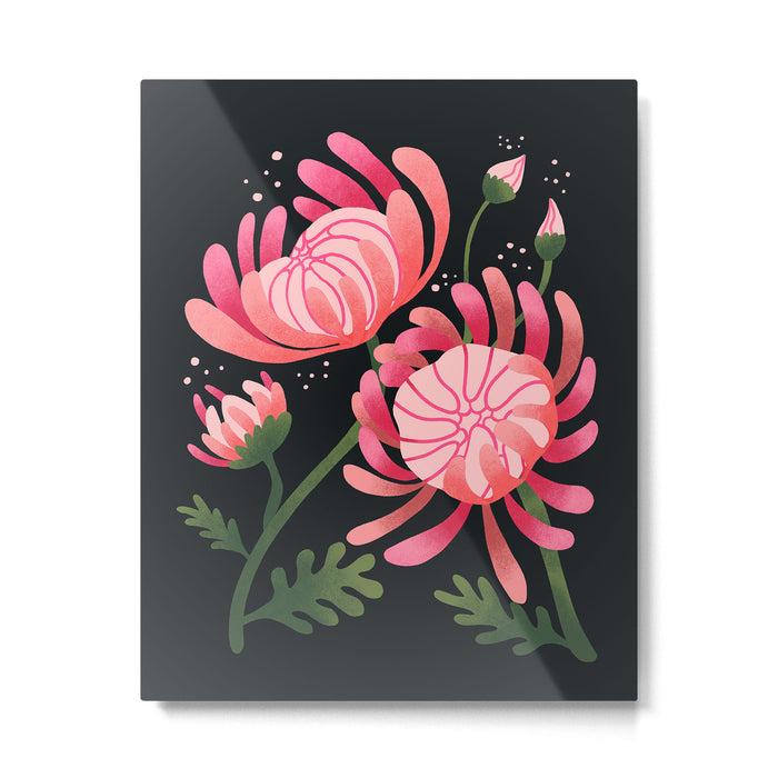 Abstract Mum Flowers // Protea // Peonies Metal Print Gallery Image 1