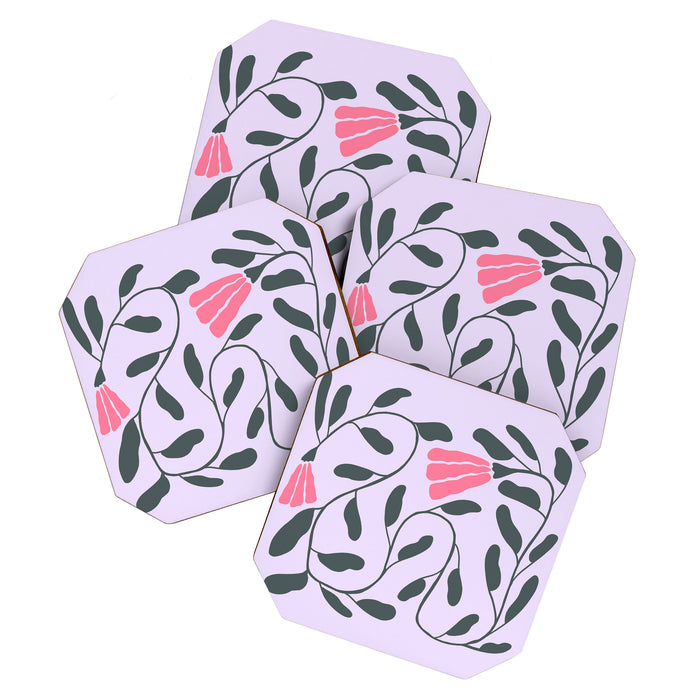 Abstract Tulips and Foliage  Coaster Gallery Image 1