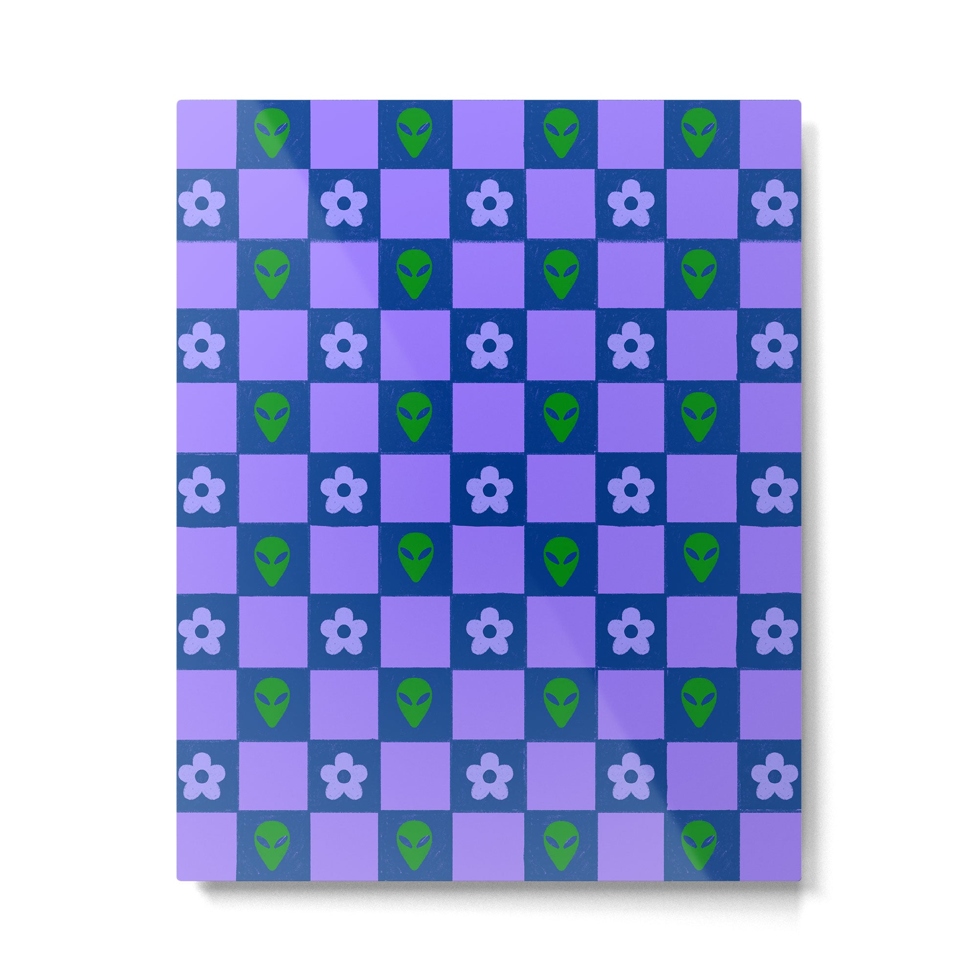 Alien Daisy Checkerboard Metal Print Gallery Image 6
