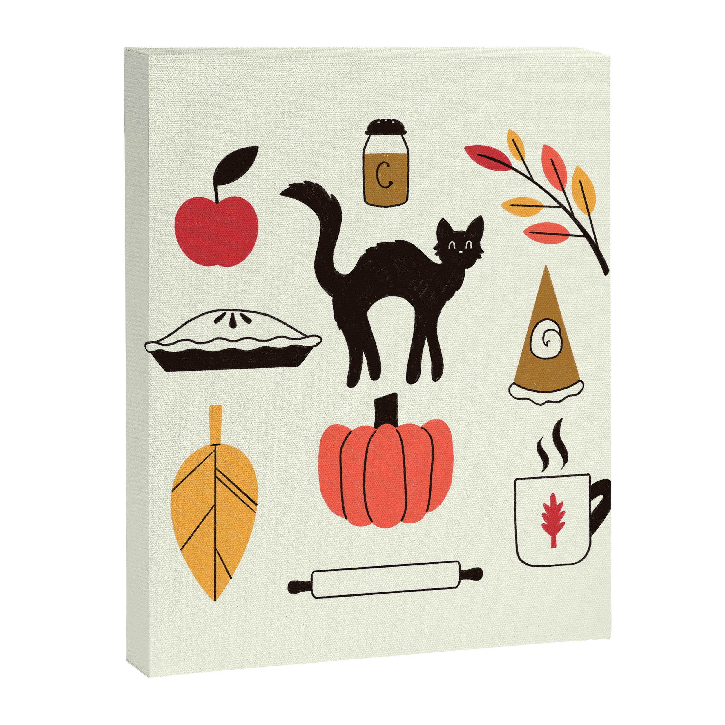Black Cat Pumpkin Autumn Baking Motif Canvas Print Gallery Image 8