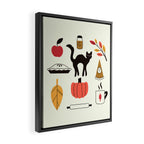 Black Cat Pumpkin Autumn Baking Motif Framed Canvas Print Gallery Image 2