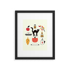 Black Cat Pumpkin Autumn Baking Motif Framed Art Print Gallery Image 6