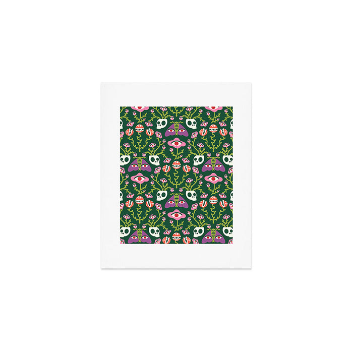Botanical Skull and Moth Art Print Gallery Image 1