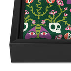 Botanical Skull and Moth Framed Canvas Print Gallery Image 3