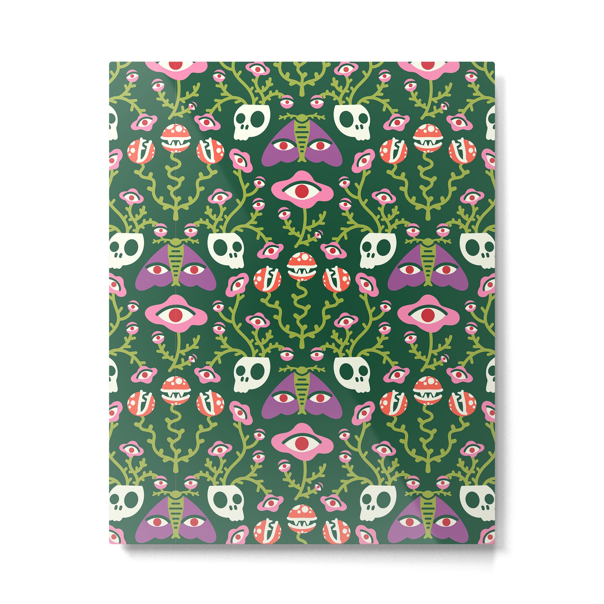 Botanical Skull and Moth Metal Print Gallery Image 4