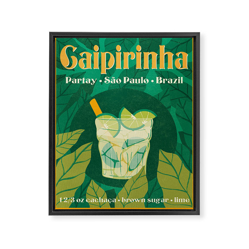 Cairpirinha Vintage Cocktail Design Framed Canvas Print Gallery Image 6