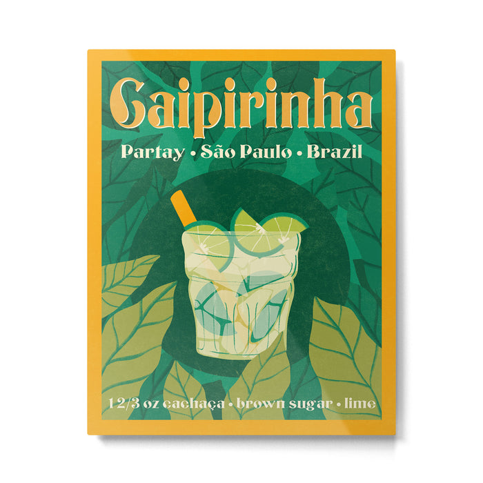 Cairpirinha Vintage Cocktail Design Metal Print Gallery Image 1