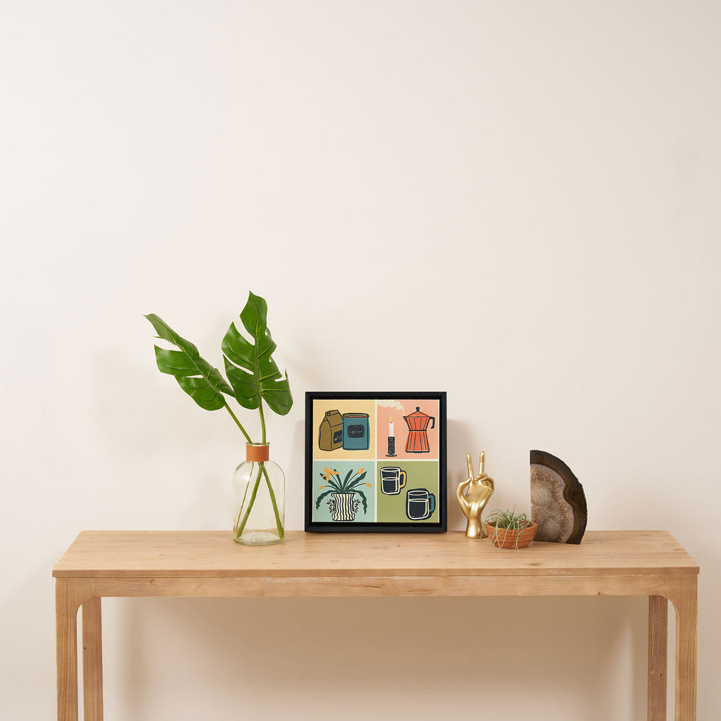 Coffee Essentials Still Life Framed Canvas Print Gallery Image 3
