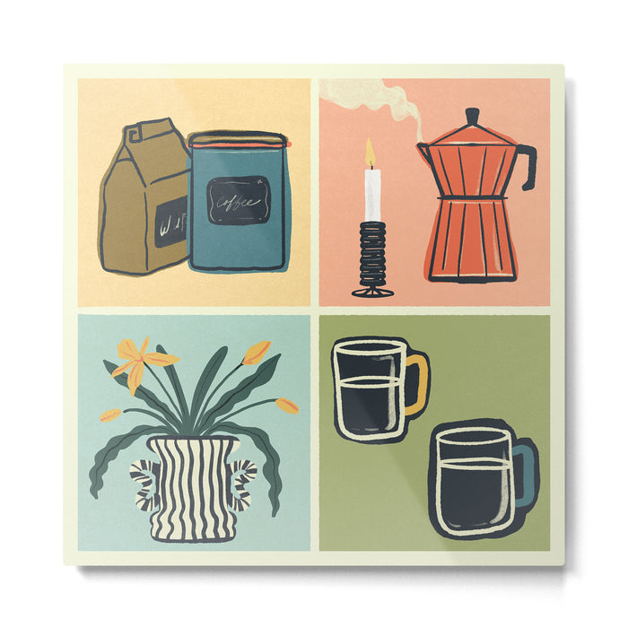 Coffee Essentials Still Life Metal Print Gallery Image 1