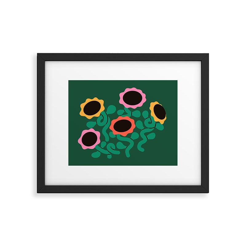 Colorful Abstract Sunflowers Framed Art Print Gallery Image 6