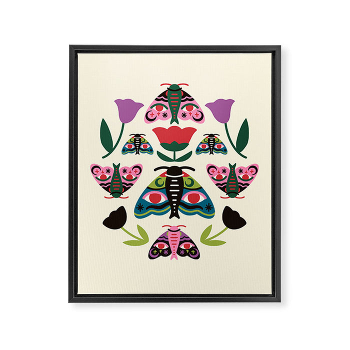 Colorful Autumn Moths Framed Canvas Print Gallery Image 1