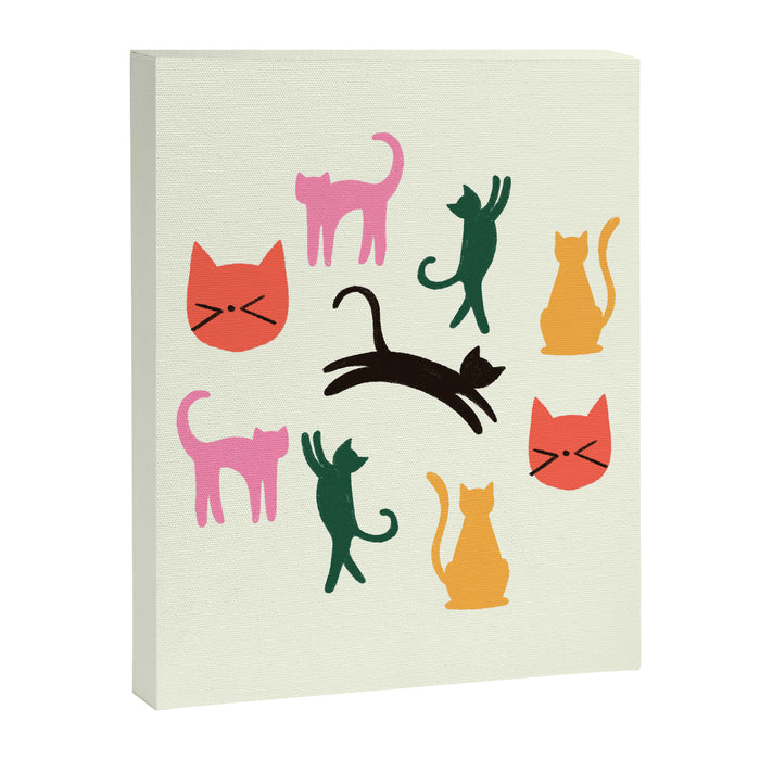 Colorful Cats Pattern Canvas Print Gallery Image 1