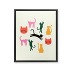 Colorful Cats Pattern Framed Canvas Print Gallery Image 8