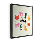 Colorful Cats Pattern Framed Canvas Print Gallery Image 2