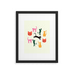 Colorful Cats Pattern Framed Art Print Gallery Image 6