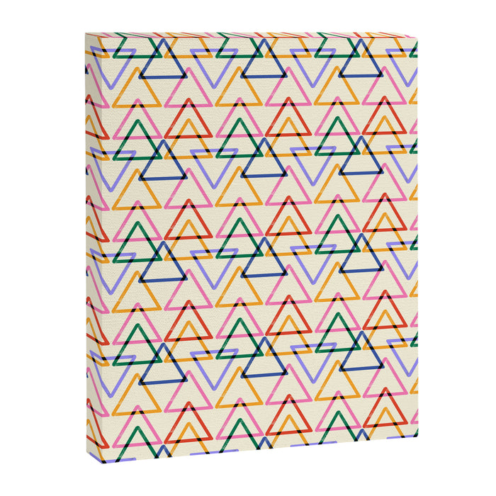 Colorful Triangle Stamp Pattern Canvas Print Gallery Image 1