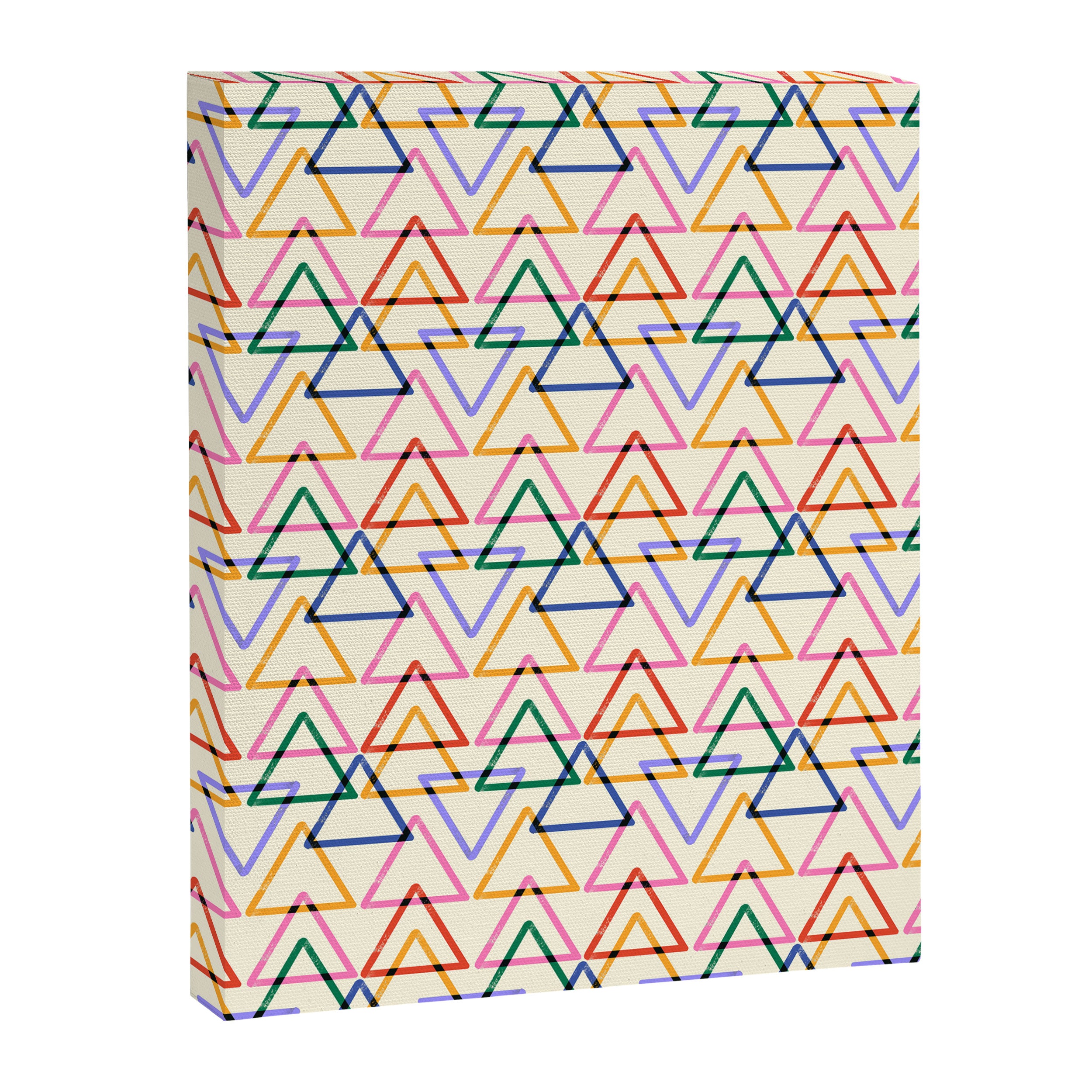 Colorful Triangle Stamp Pattern Canvas Print Gallery Image 8
