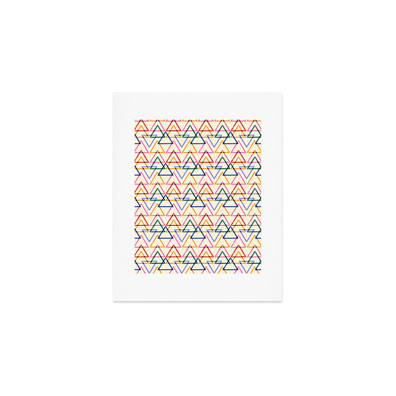 Colorful Triangle Stamp Pattern Art Print Gallery Image 1