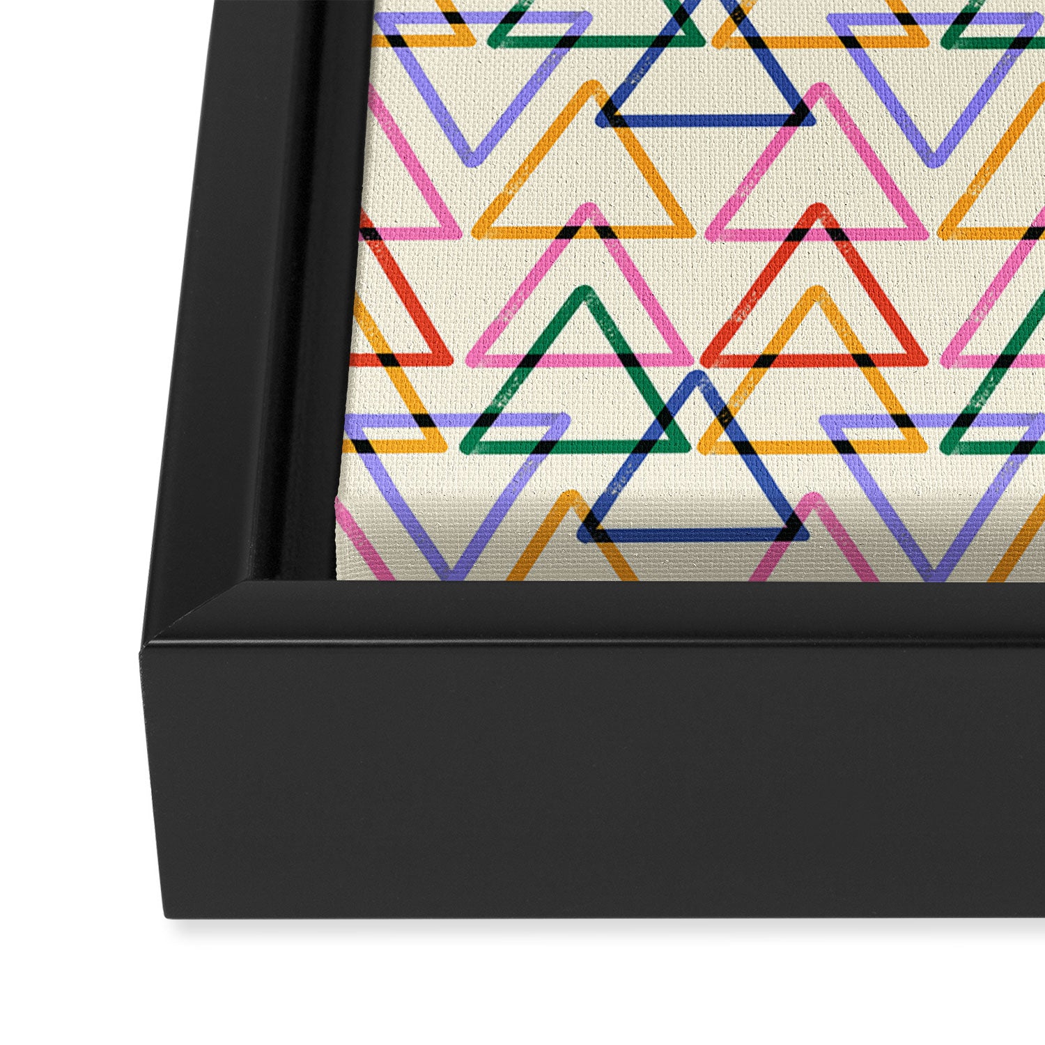 Colorful Triangle Stamp Pattern Framed Canvas Print Gallery Image 3
