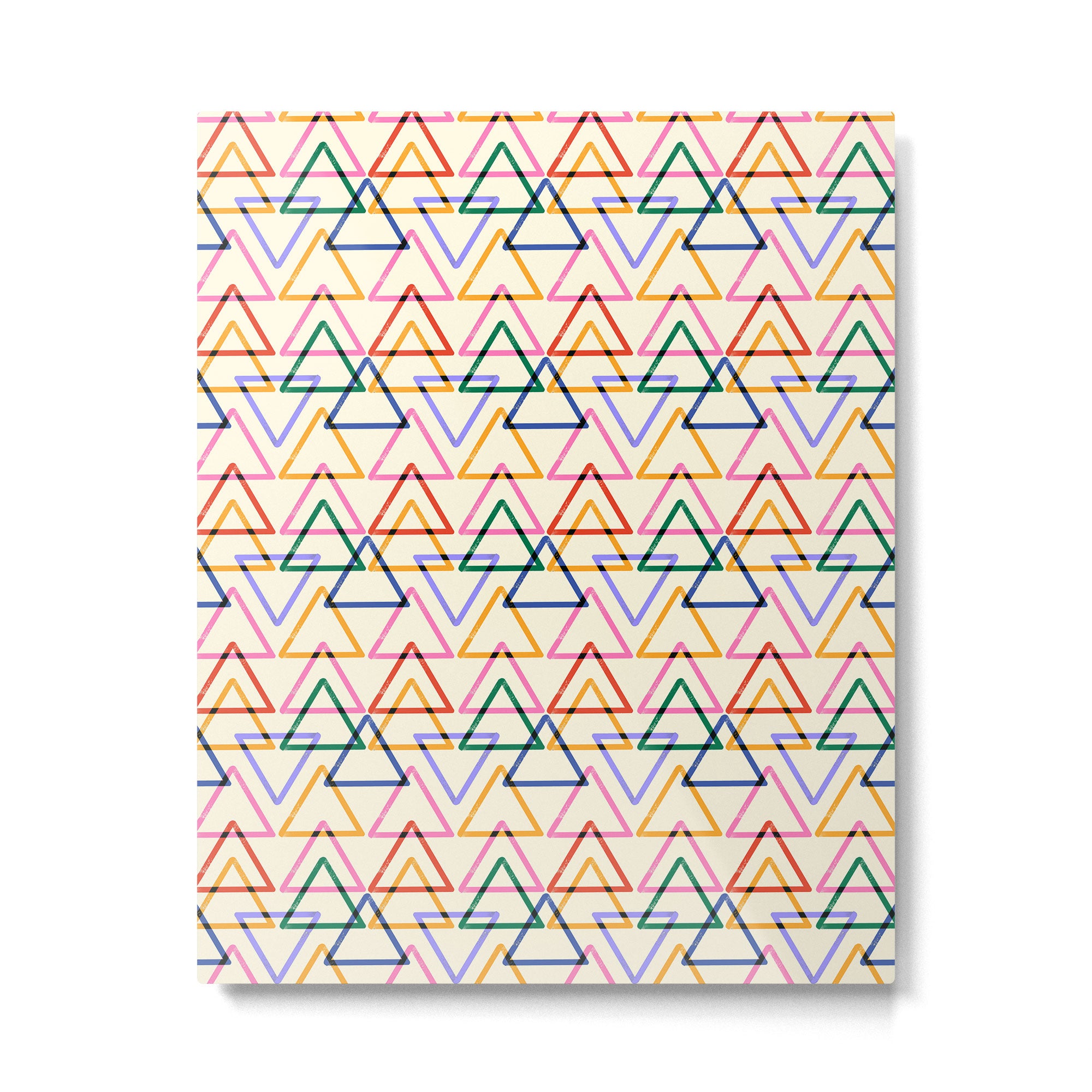 Colorful Triangle Stamp Pattern Metal Print Gallery Image 6