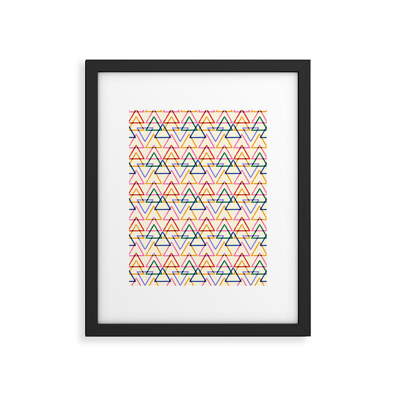 Colorful Triangle Stamp Pattern Framed Art Print Gallery Image 6