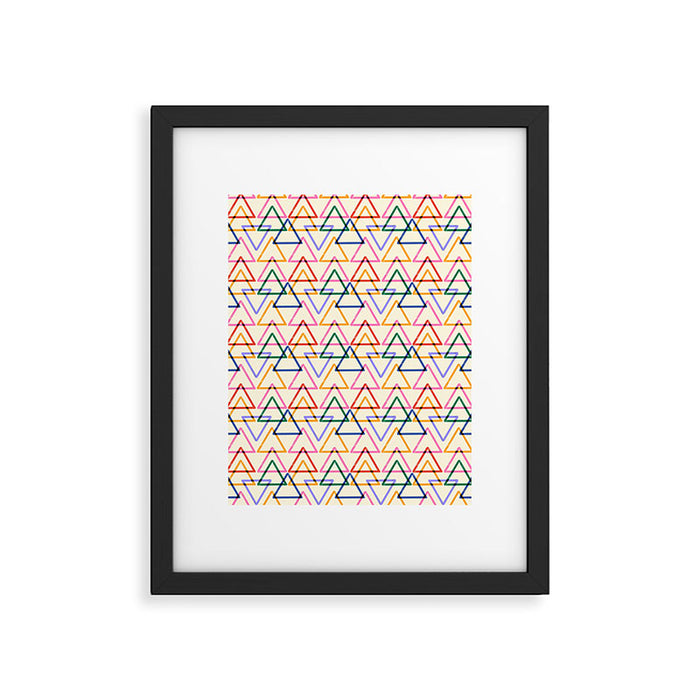 Colorful Triangle Stamp Pattern Framed Art Print Gallery Image 1