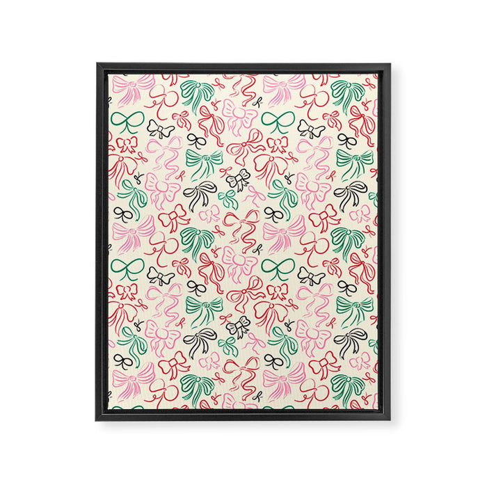 Coquette Holiday Bows Framed Canvas Print Gallery Image 1