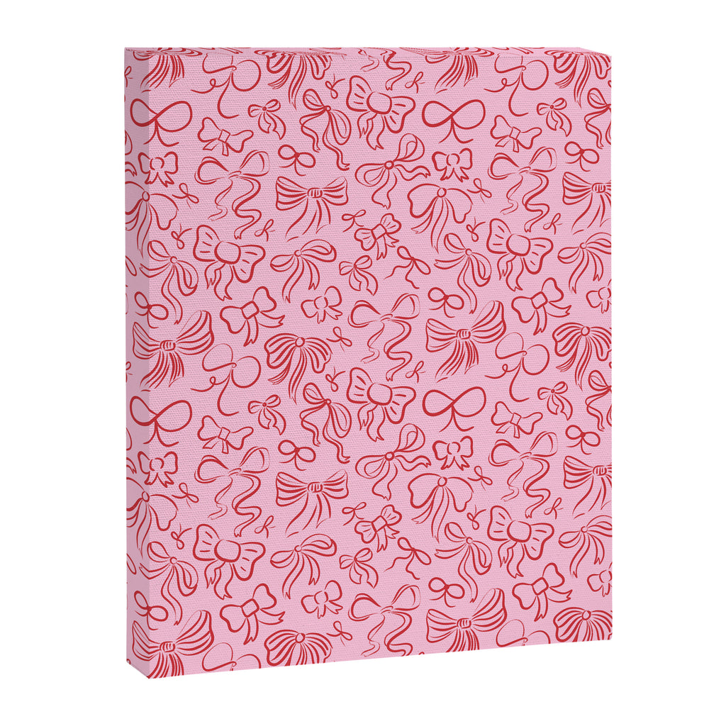 Coquette Valentines Day Bows in Colored Pencil Canvas Print Gallery Image 8