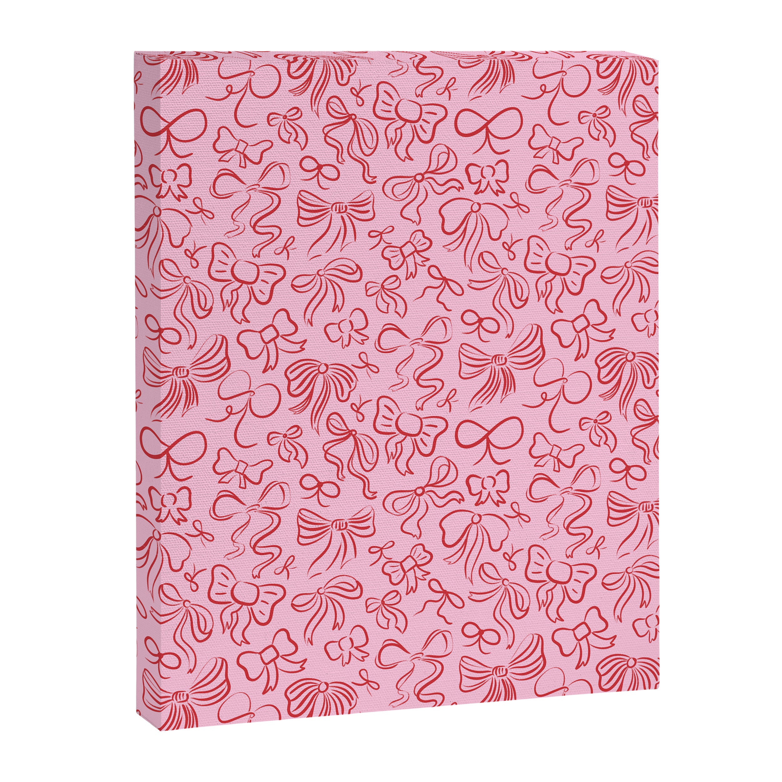 Coquette Valentines Day Bows in Colored Pencil Canvas Print Gallery Image 8