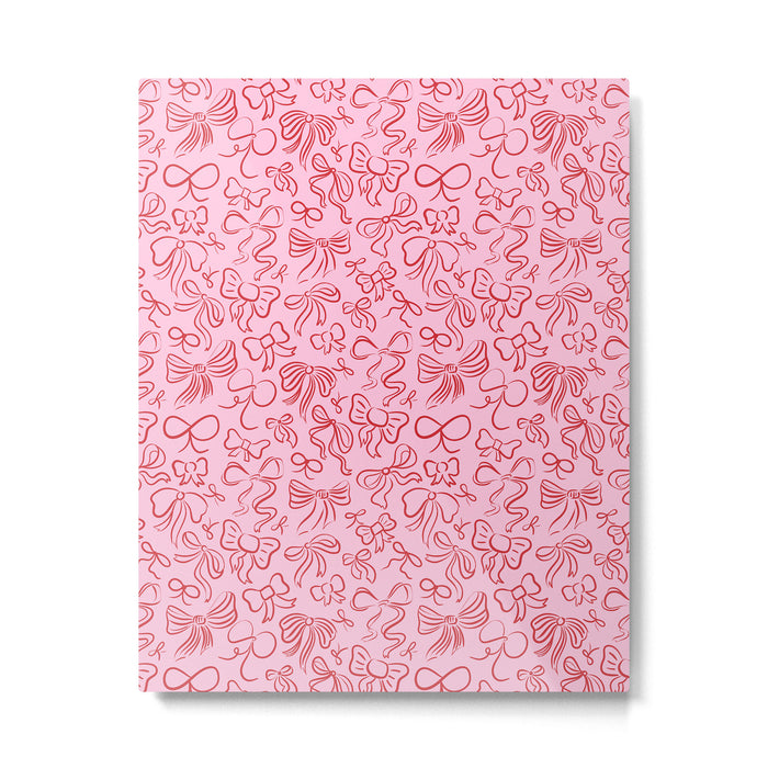 Coquette Valentines Day Bows in Colored Pencil Metal Print Gallery Image 1