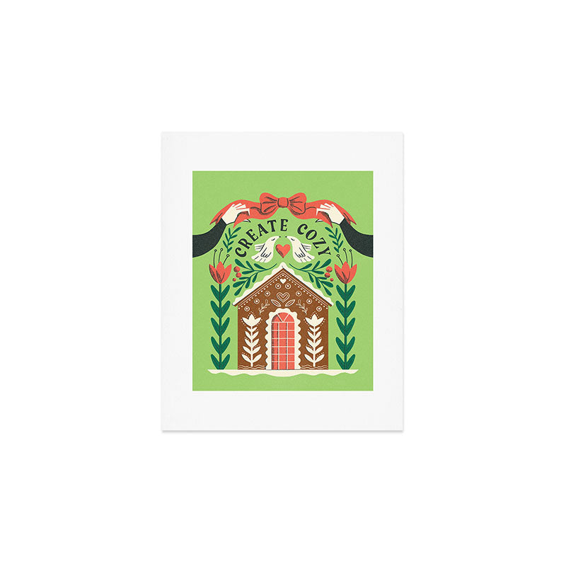 Create Cozy Festive Gingerbread House Art Print Gallery Image 1