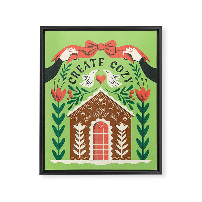 Create Cozy Festive Gingerbread House Framed Canvas Print Gallery Image 1