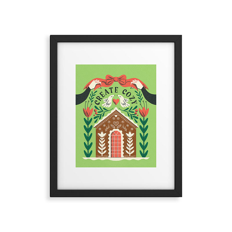 Create Cozy Festive Gingerbread House Framed Art Print Gallery Image 5