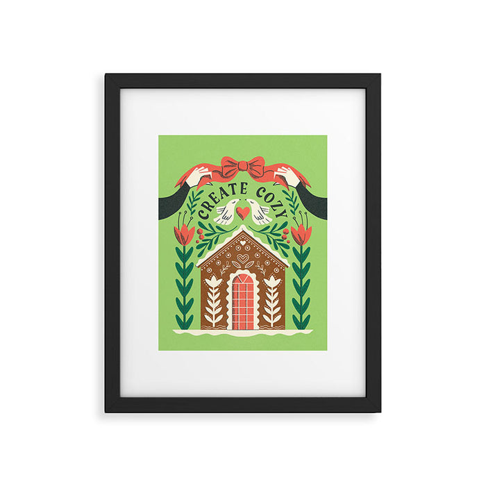 Create Cozy Festive Gingerbread House Framed Art Print Gallery Image 1