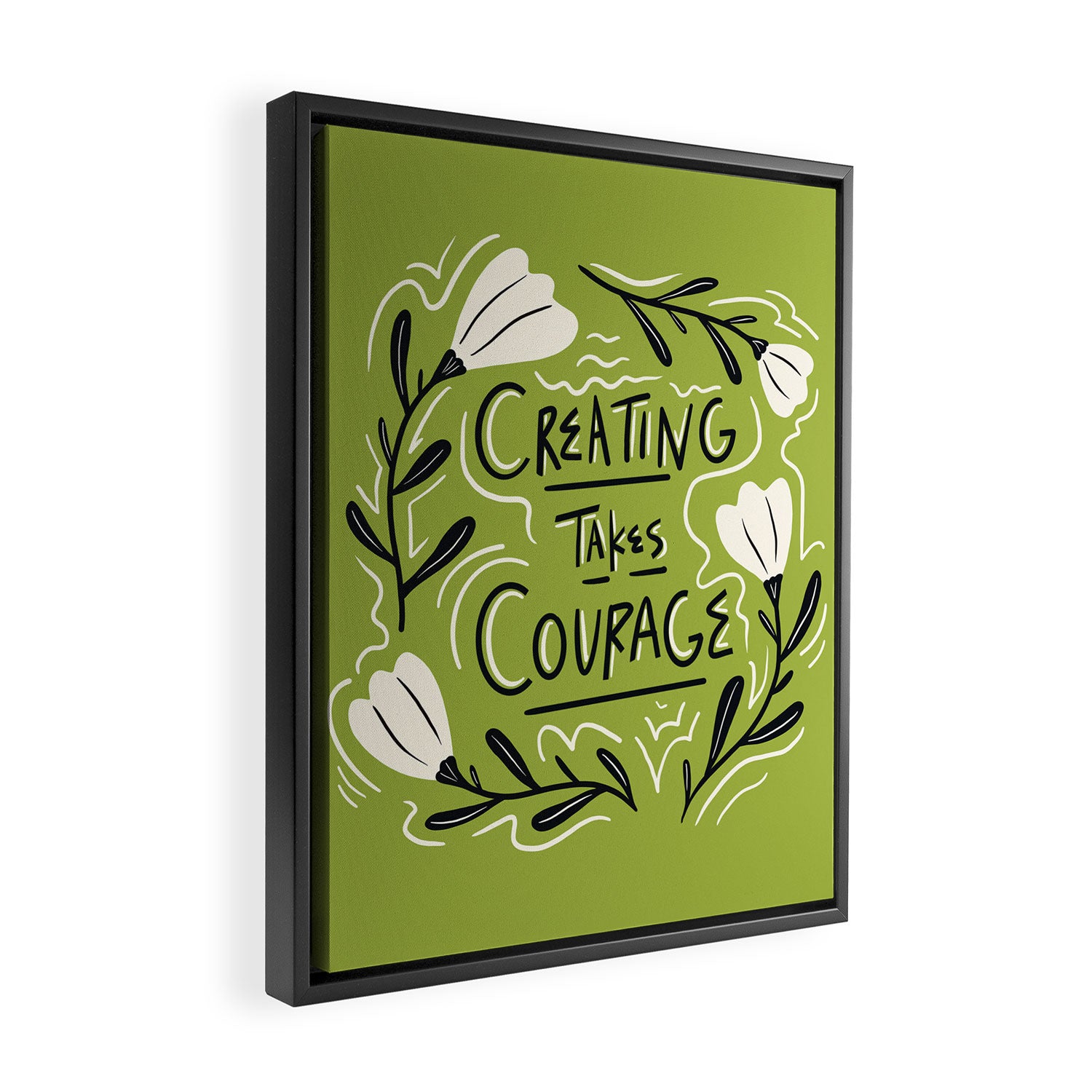 Creating Takes Courage Framed Canvas Print Gallery Image 2