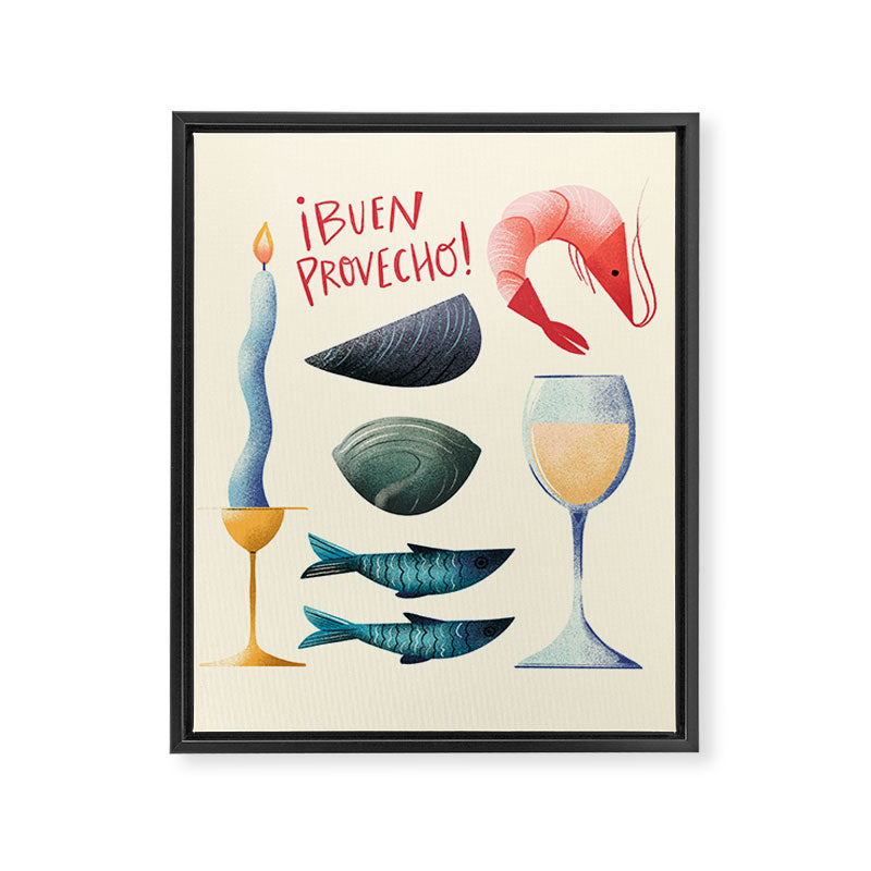 Dinner in Spain Framed Canvas Print Gallery Image 6