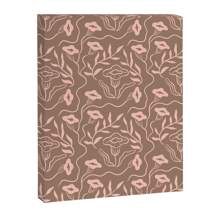 Dreamy Victorian Flower Pattern on Mocha Mousse Canvas Print Gallery Image 1