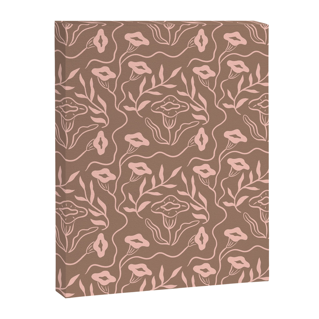 Dreamy Victorian Flower Pattern on Mocha Mousse Canvas Print Gallery Image 8