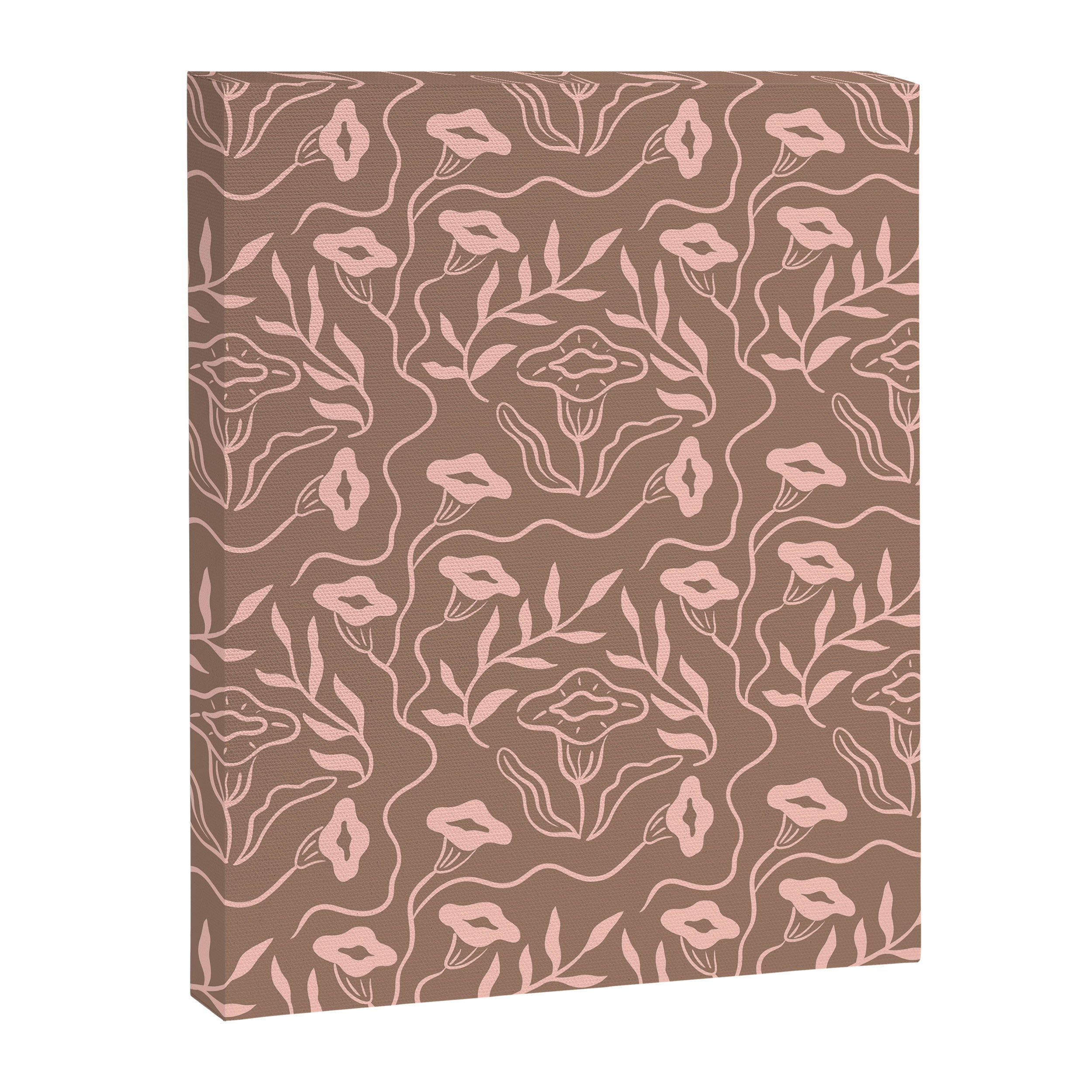Dreamy Victorian Flower Pattern on Mocha Mousse Canvas Print Gallery Image 8