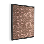 Dreamy Victorian Flower Pattern on Mocha Mousse Framed Canvas Print Gallery Image 2