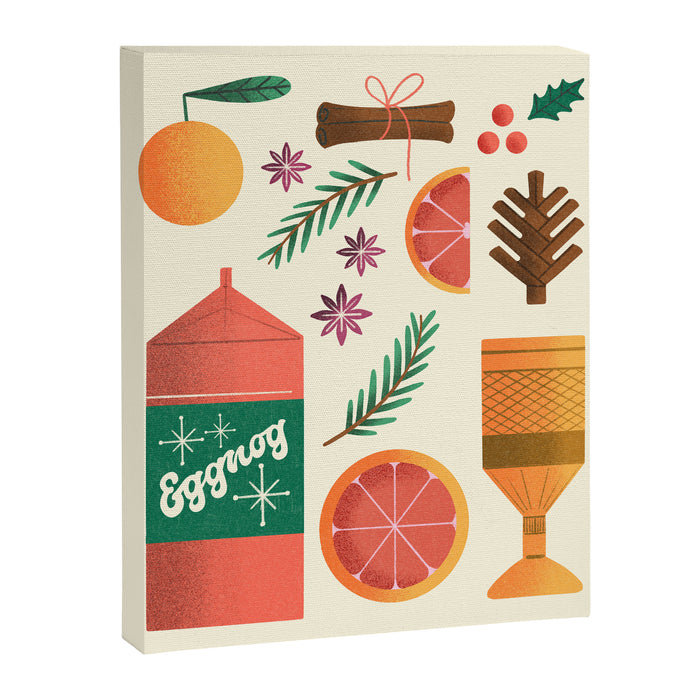 Egg Nog and Holiday Aromatic Foods Still Life Canvas Print Gallery Image 1