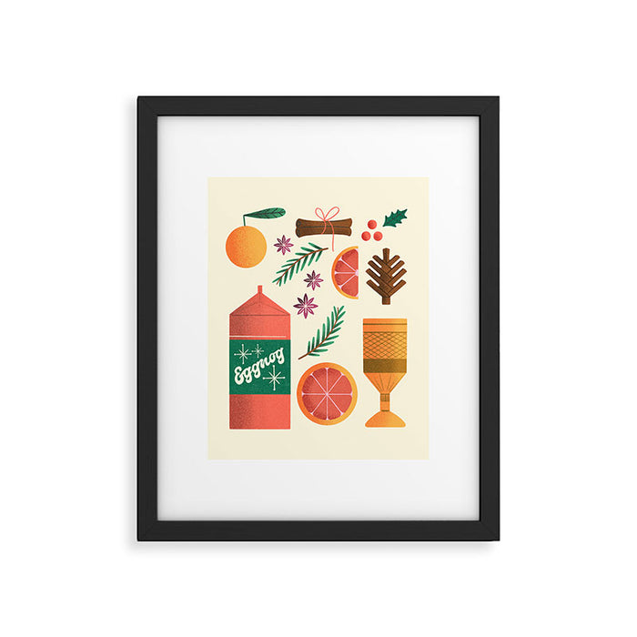 Egg Nog and Holiday Aromatic Foods Still Life Framed Art Print Gallery Image 1